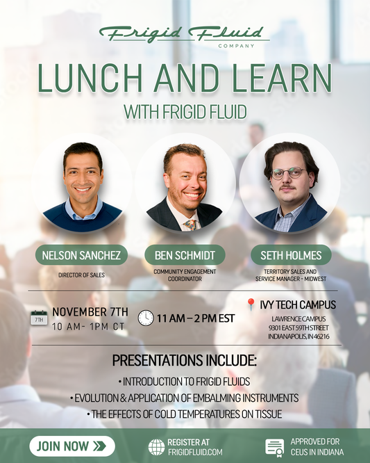 Ivy Tech Lunch & Learn: Advancing the Art and Science of Embalming with Frigid Fluid