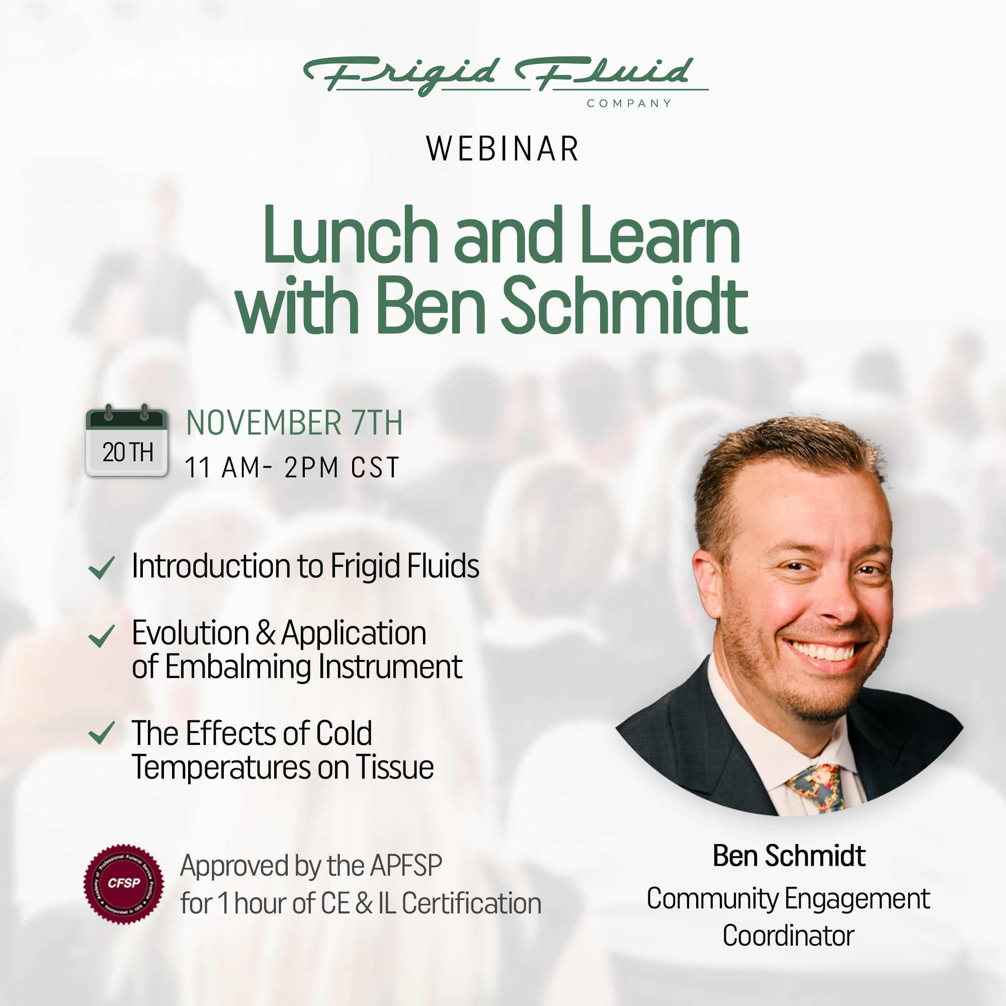 Ivy Tech Lunch & Learn: Advancing the Art and Science of Embalming with Frigid Fluid