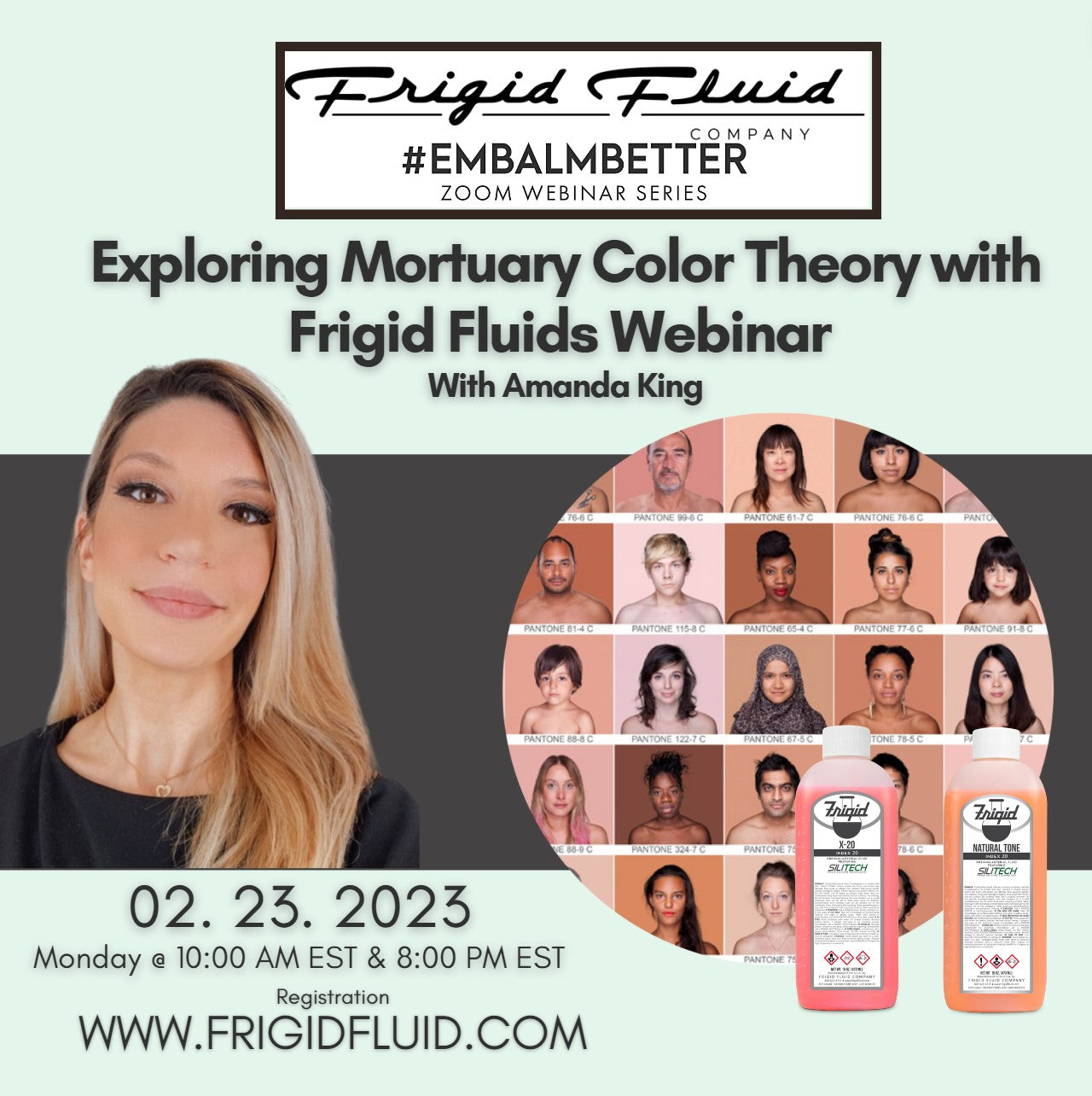 Exploring Mortuary Color Theory with Frigid Fluids Webinar with Amanda King 8pm Session